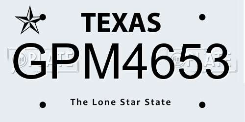 GPM4653 Texas License Plate