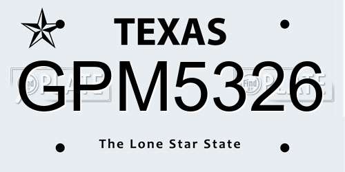 GPM5326 Texas License Plate
