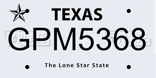 GPM5368 Texas License Plate