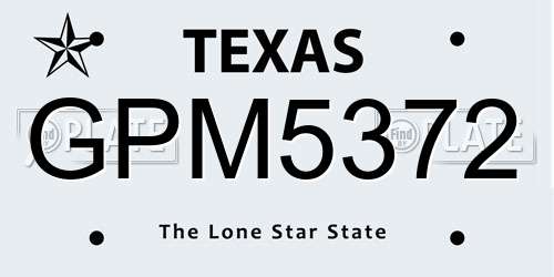 GPM5372 Texas License Plate