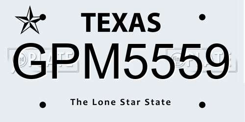 GPM5559 Texas License Plate