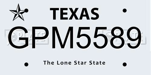 GPM5589 Texas License Plate