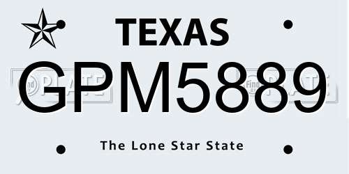 GPM5889 Texas License Plate