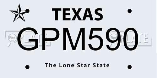GPM590 Texas License Plate