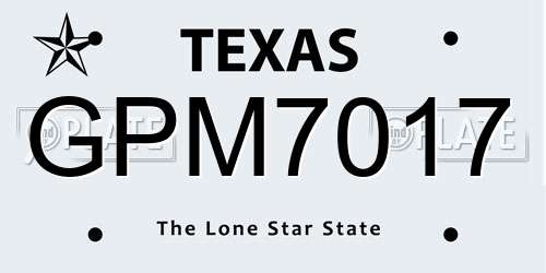 GPM7017 Texas License Plate