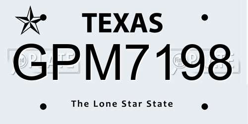 GPM7198 Texas License Plate