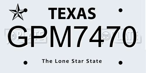 GPM7470 Texas License Plate