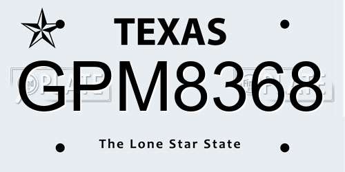 GPM8368 Texas License Plate