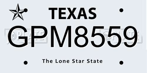GPM8559 Texas License Plate