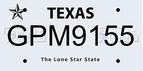 GPM9155 Texas License Plate