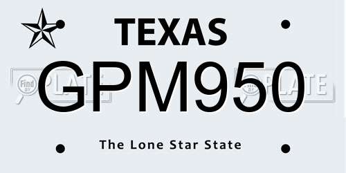 GPM950 Texas License Plate
