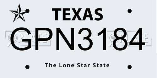 GPN3184 Texas License Plate