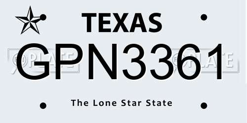 GPN3361 Texas License Plate