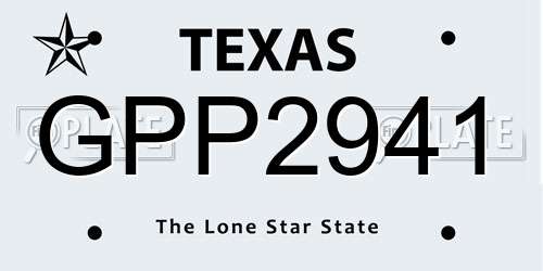GPP2941 Texas License Plate