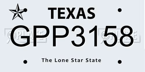 GPP3158 Texas License Plate