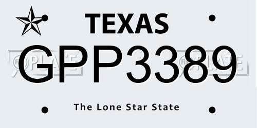 GPP3389 Texas License Plate