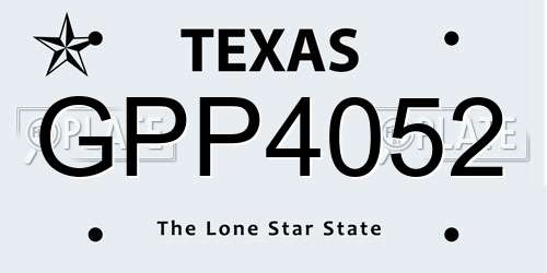 GPP4052 Texas License Plate