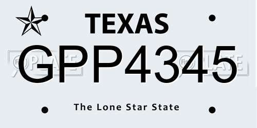 GPP4345 Texas License Plate