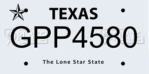 GPP4580 Texas License Plate