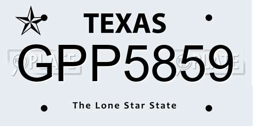 GPP5859 Texas License Plate