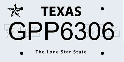 GPP6306 Texas License Plate