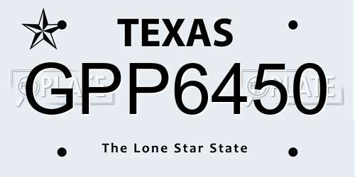 GPP6450 Texas License Plate