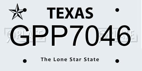 GPP7046 Texas License Plate