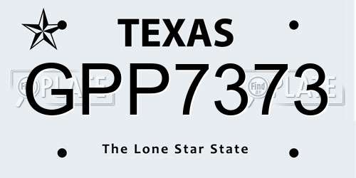 GPP7373 Texas License Plate