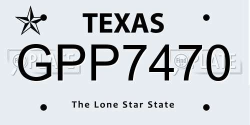 GPP7470 Texas License Plate