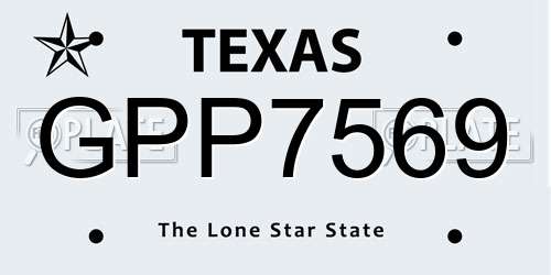 GPP7569 Texas License Plate