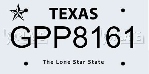 GPP8161 Texas License Plate