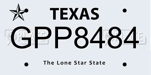 GPP8484 Texas License Plate