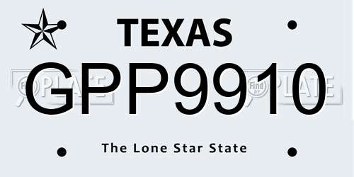GPP9910 Texas License Plate