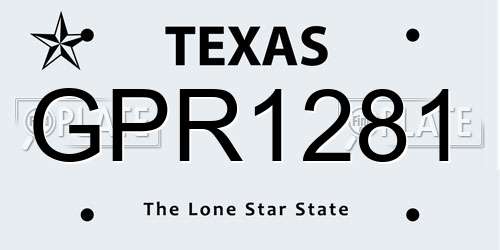 GPR1281 Texas License Plate