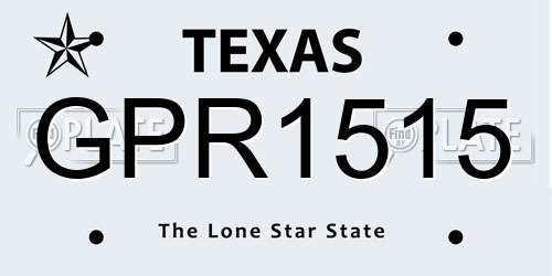 GPR1515 Texas License Plate