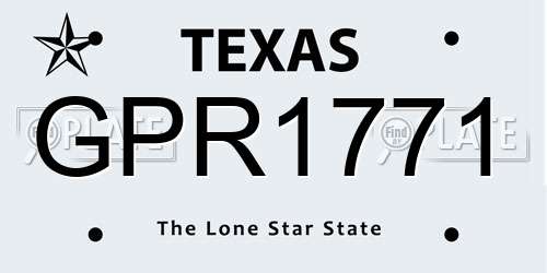 GPR1771 Texas License Plate