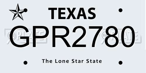 GPR2780 Texas License Plate