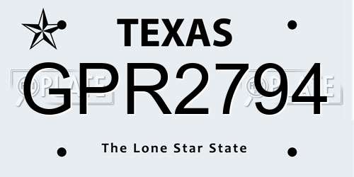 GPR2794 Texas License Plate