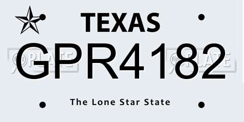 GPR4182 Texas License Plate