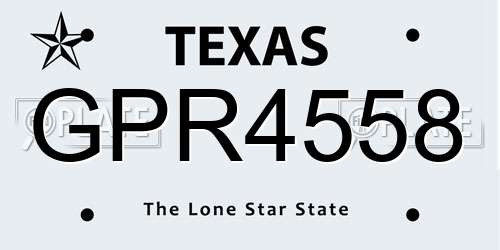 GPR4558 Texas License Plate