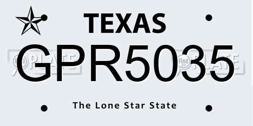 GPR5035 Texas License Plate