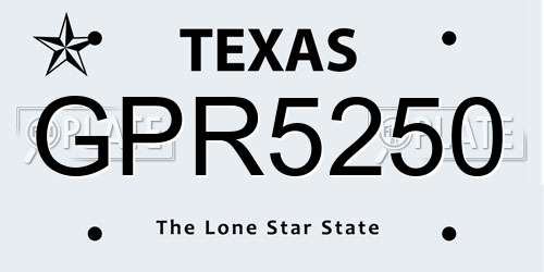 GPR5250 Texas License Plate
