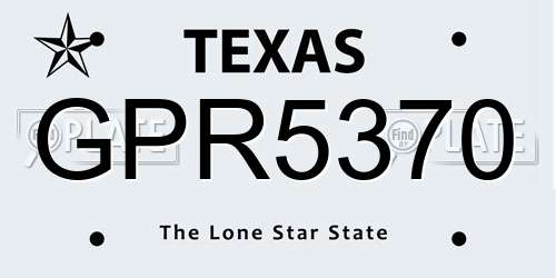GPR5370 Texas License Plate