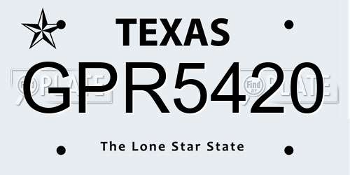 GPR5420 Texas License Plate