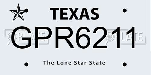 GPR6211 Texas License Plate