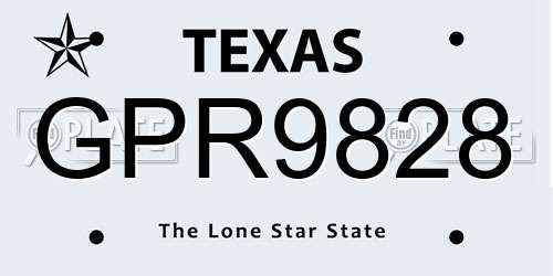GPR9828 Texas License Plate