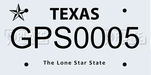 GPS0005 Texas License Plate