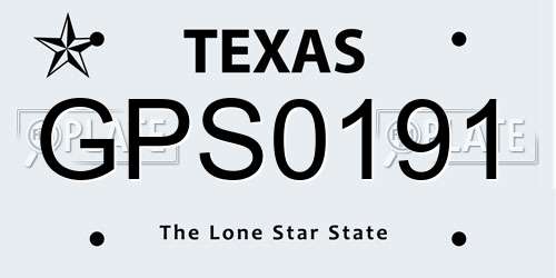 GPS0191 Texas License Plate