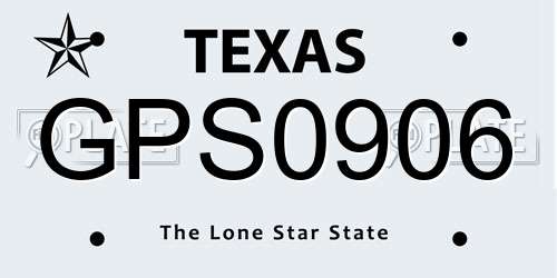 GPS0906 Texas License Plate