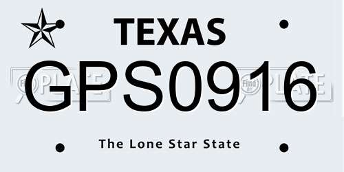GPS0916 Texas License Plate